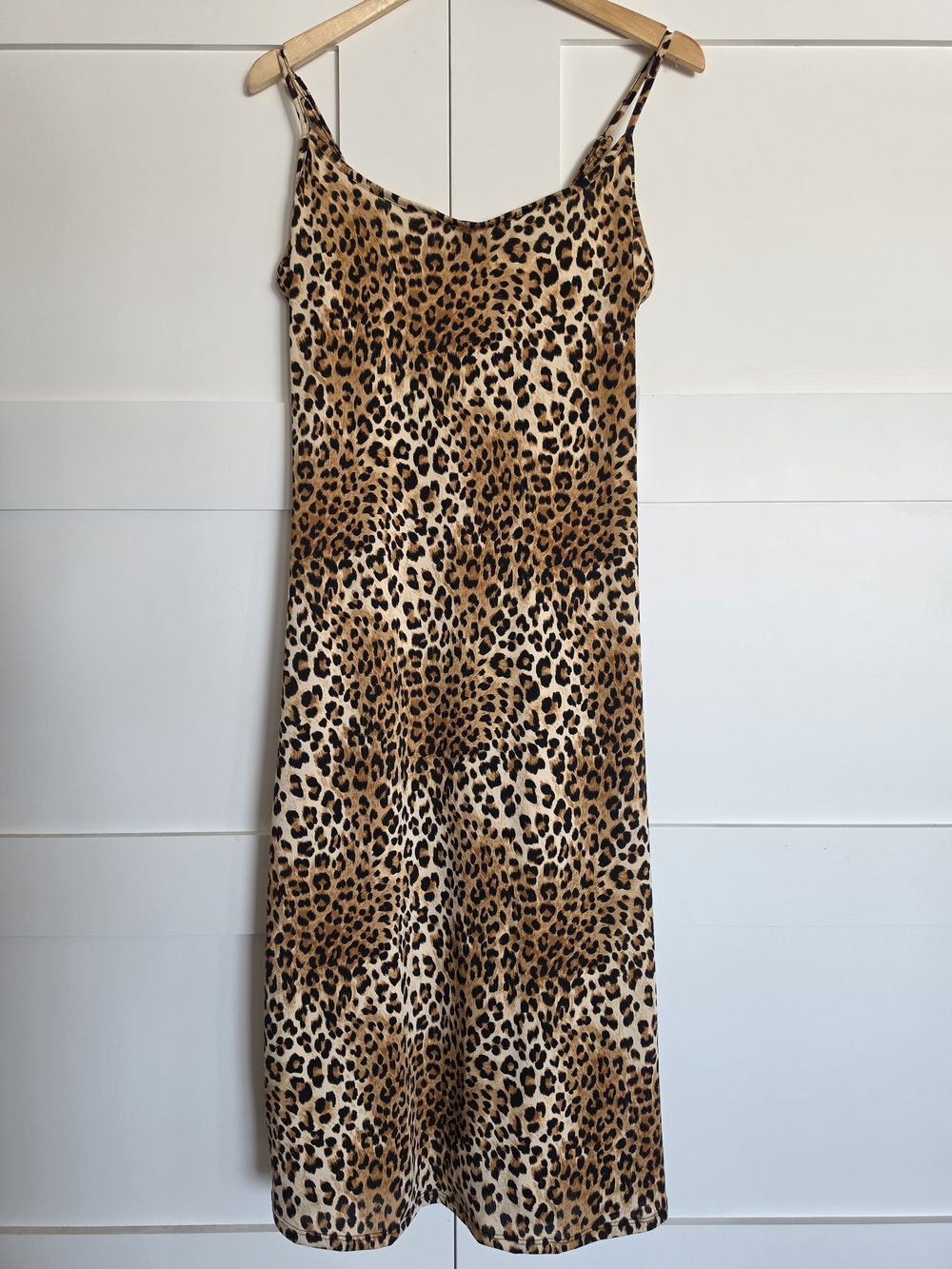 Lisa Says Gah Leopard Print Midi Slip Dress - Tan, Black